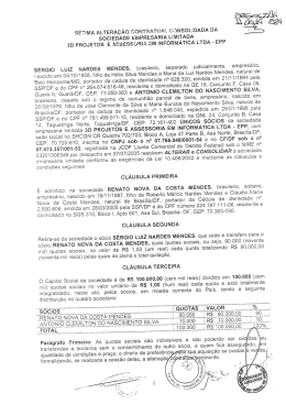 S&Eacute;TIMA ALTERA&Ccedil;&Atilde;O CONTRATUAL CONSOLIDADA DA
