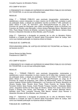 PORTARIA Nº 197/2010 - Ministério Público do Estado do Tocantins