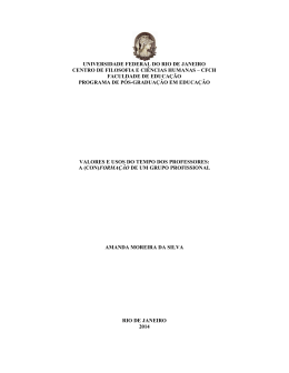Valores e usos do tempo dos professores