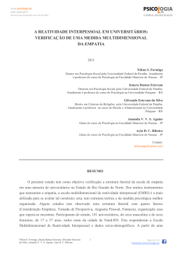 a reatividade interpessoal em universit&aacute;rios