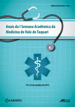 Anais da I Semana Acad&ecirc;mica da Medicina do Vale do