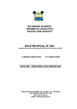 BOLETIM OFICIAL Nº 3303 - Assembleia Legislativa do Rio Grande