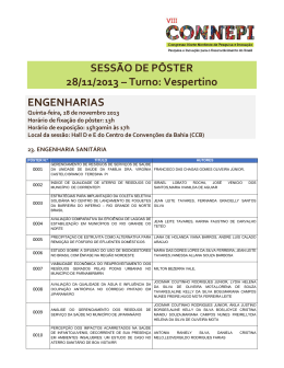 SESS&Atilde;O DE P&Ocirc;STER 28/11/2013 &ndash; Turno: Vespertino