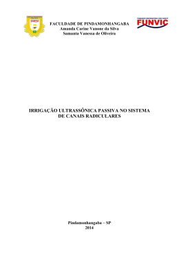 irriga&ccedil;&atilde;o ultrass&ocirc;nica passiva no sistema de canais radiculares