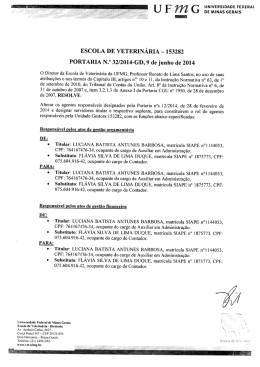 UG 153282 -GESTOR FINANCEIRO -Portaria n&ordm; 32-2014-GD