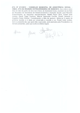 Ata da Reunião Extraordinária do Conselho Municipal de
