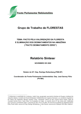 GT Floresta FBOMS: Pacto Desmatamento Zero