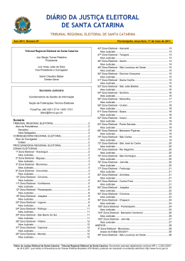 Di&aacute;rio da Justi&ccedil;a Eleitoral de Santa Catarina desta ter&ccedil;a