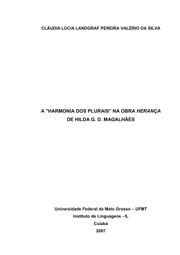 A "HARMONIA DOS PLURAIS" NA OBRA HERAN&Ccedil;A DE HILDA