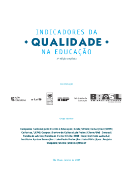 Indicadores da Qualidade na Educa&ccedil;&atilde;o