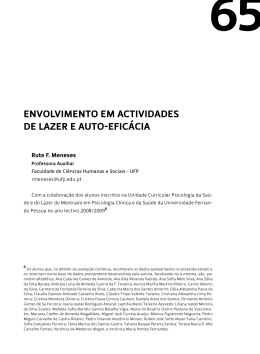 envolvimento em actividades de laZer e auto
