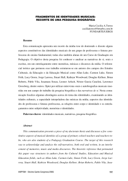 FRAGMENTOS DE IDENTIDADES MUSICAIS: RECORTE