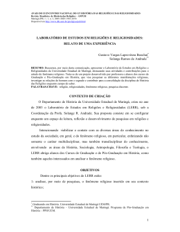 laborat&oacute;rio de estudos em religi&otilde;es e religiosidades