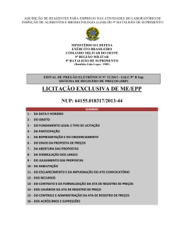 LICITA&Ccedil;&Atilde;O EXCLUSIVA DE ME/EPP
