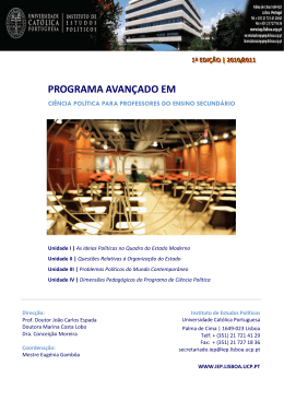 PROGRAMA AVANÇADO EM - Universidade Católica Portuguesa