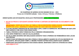 XIV OLIMP&Iacute;ADA DE QU&Iacute;MICA DO RIO GRANDE DO SUL &ndash; 2015