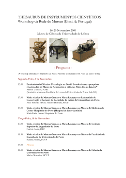 Programa - Centro de Hist&oacute;ria das Ci&ecirc;ncias Universidade de Lisboa