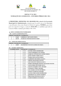 EDITAL N&ordm; 03/2015 NOMEA&Ccedil;&Atilde;O DE CANDIDATOS