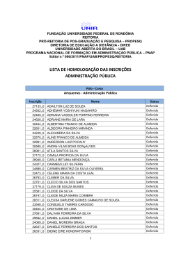 Inscri&ccedil;&otilde;es Homologadas - Administra&ccedil;&atilde;o P&uacute;blica