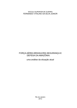 SILVA J&Uacute;NIOR, Fernando Vitalino da. For&ccedil;a A&eacute;rea Brasileira