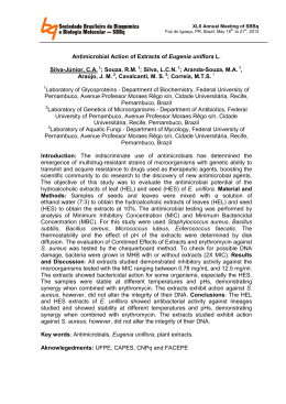Antimicrobial Action of Extracts of Eugenia uniflora L. Silva