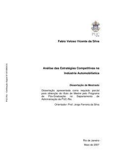 An&aacute;lise das Estrat&eacute;gias Competitivas na Ind&uacute;stria Automobil&iacute;stica