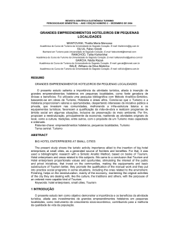 grandes empreendimentos hoteleiros em pequenas localidades