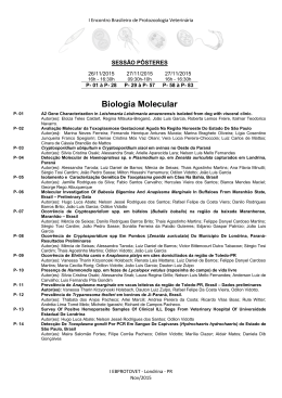 Pôsteres (Link) - Encontro Brasileiro de Protozoologia Veterinária