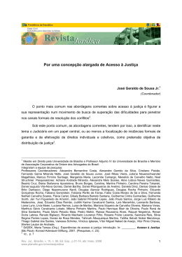 Por uma concep&ccedil;&atilde;o alargada de Acesso &agrave; Justi&ccedil;a