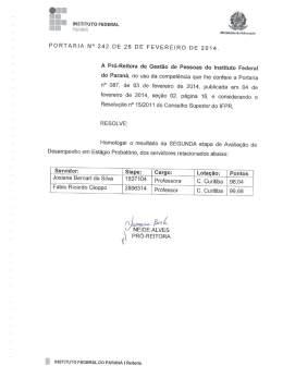 PORTARIA No 242 DE 28 DE FEVEREIRO DE 2014. A Pró