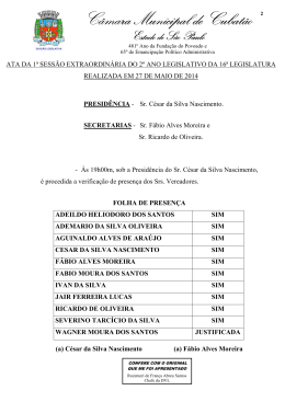 1ª Sessão Extraordinária - Câmara Municipal de Cubatão