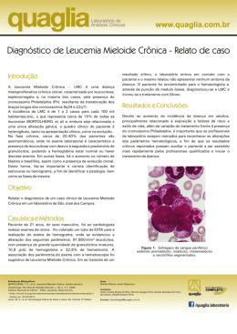 Diagnostico de Leucemia Mieloide Cr&ocirc;nica - Relato de caso
