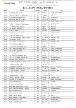 prefeitura municipal de gurinhat&atilde; lista geral dos