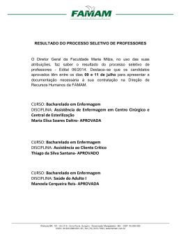 resultado do processo seletivo de professores