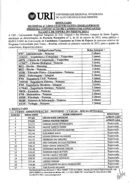 PROUNI [2015/1] - Resultado da Lista de