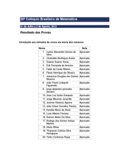 292 Coloquio Brasileiro de Matematioa