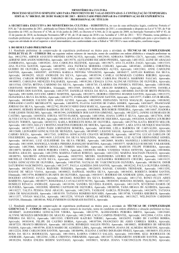 ministério da cultura processo seletivo simplificado para
