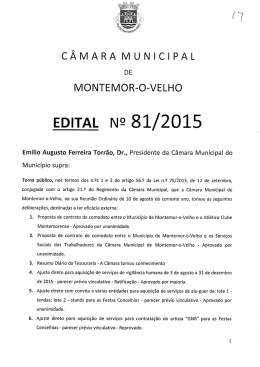 Edital N.º 81 - Câmara Municipal de Montemor-o