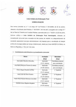 Lista Unitária de Ordenação Final