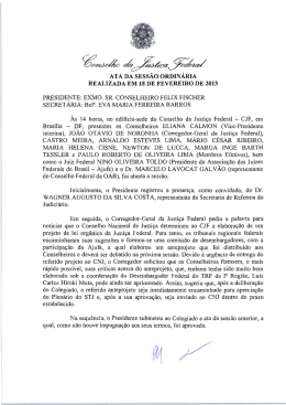 Ata da Sess&atilde;o Ordin&aacute;ria - Conselho da Justi&ccedil;a Federal