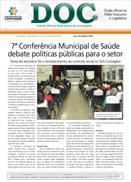 7ª Conferência Municipal de Saúde debate políticas públicas para o