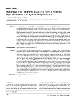 Implementation of the Family Health Program in Brazil