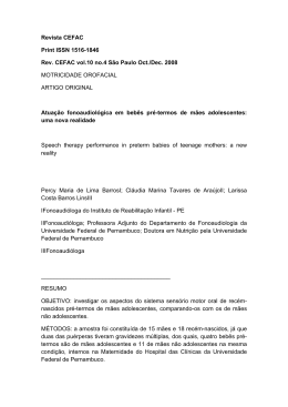 Revista CEFAC Print ISSN 1516-1846 Rev. CEFAC vol.10 no.4 S&atilde;o