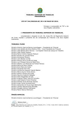 TRIBUNAL SUPERIOR DO TRABALHO PRESID&Ecirc;NCIA ATO