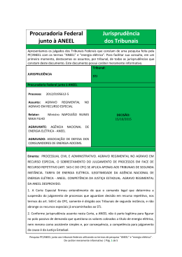 Procuradoria Federal junto &agrave; ANEEL Jurisprud&ecirc;ncia dos Tribunais