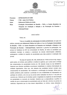 Decisão liminar de tutela antecipada