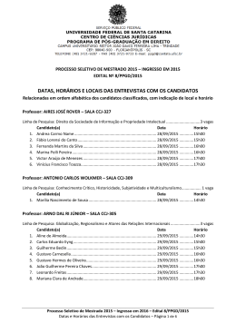 Datas e Hor&aacute;rios das Entrevistas &ndash; Mestrado