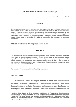 SALA DE ARTE: a import&acirc;ncia do espa&ccedil;o