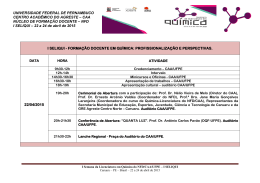 CAA N&Uacute;CLEO DE FORMA&Ccedil;&Atilde;O DOCENTE &ndash; NFD I SELIQUI