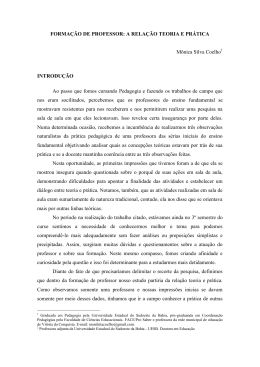 FORMAÇÃO DE PROFESSOR: A RELAÇÃO TEORIA E PRÁTICA